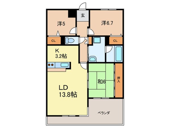 白鷹苦楽園マンションの物件間取画像